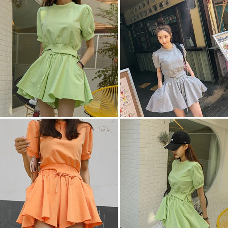 2021 Новое поступление платье с пышной юбкой и без рукава футболка круглым вырезом