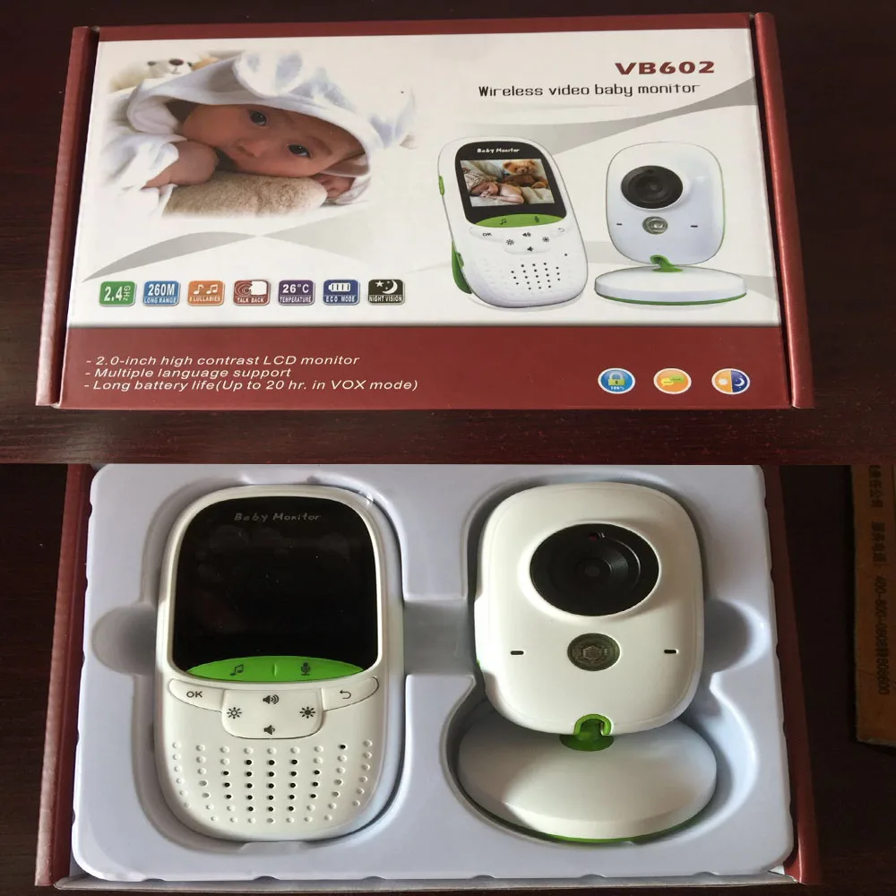 

Wireless Video Baby Monitor 2.0 inch Color Security Camera 2 Way Talk NightVision IR LED Temperature Monitoring with 8 Lullaby