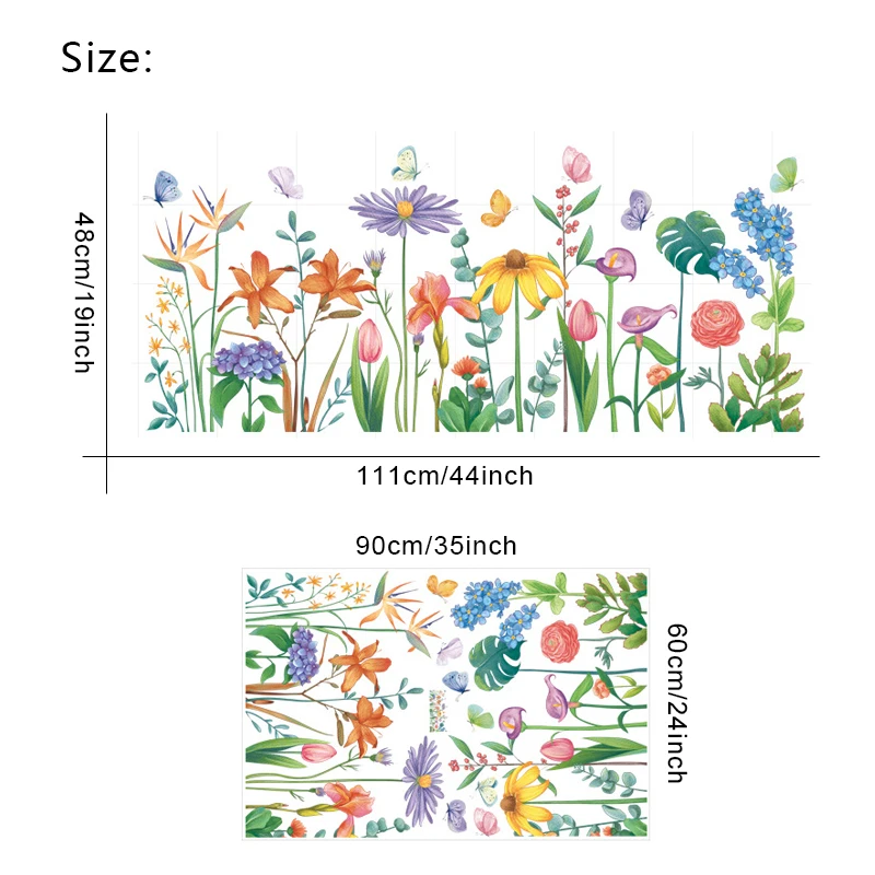 Красочные цветы наклейки на стену для гостиной спальни ТВ диван фон съемные DIY