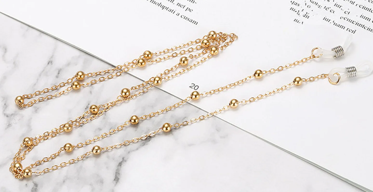 Модные женские очки золотого и серебряного цвета цепочки для очков ожерелье с