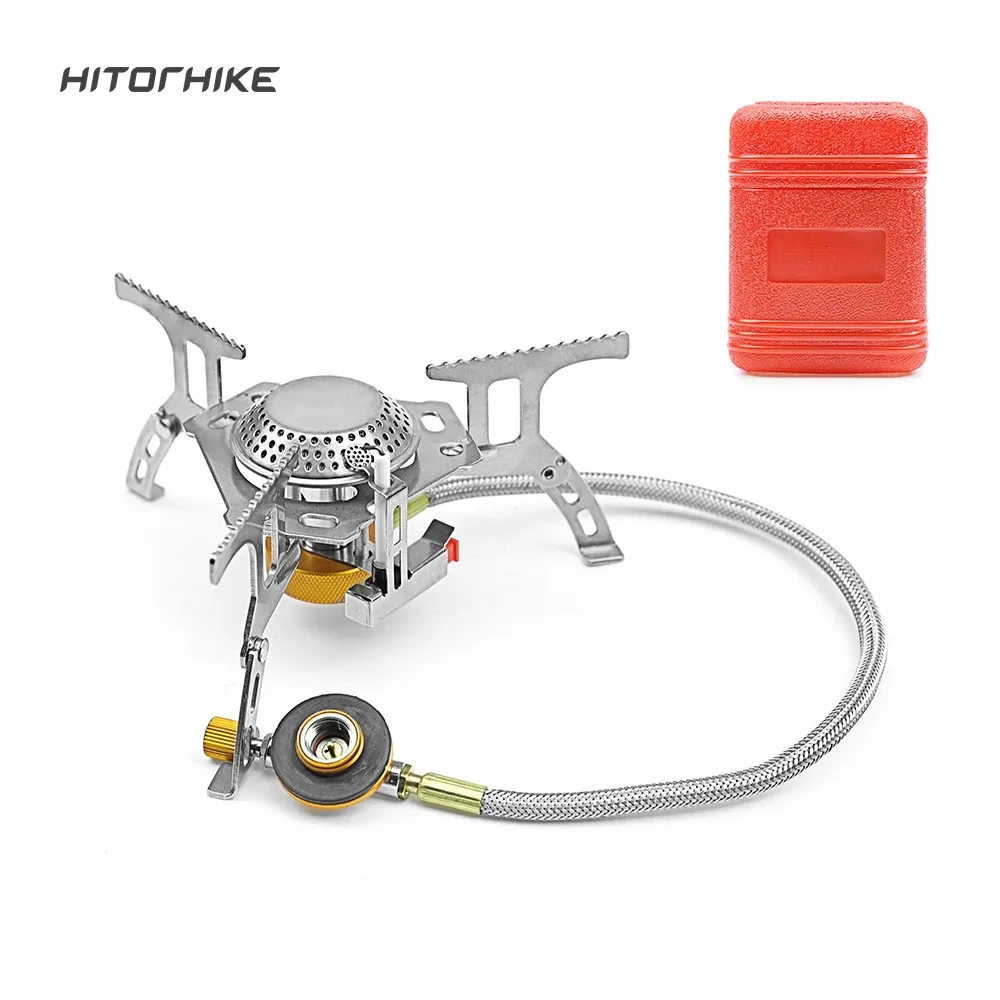 Hitorhike Portable Outdoor Folding Gas Stove Camping Equipment Hiking Picnic 3500W Igniter Camping Gas Stove