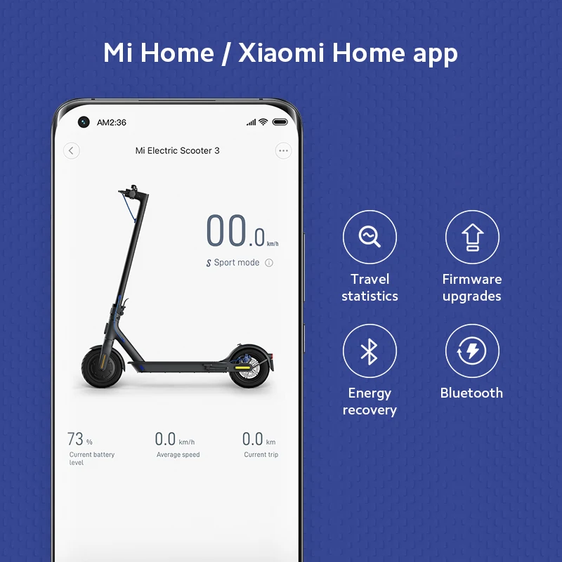 Электрический скутер Xiaomi Mi 3 Smart E Scooter расстояние 30 км аккумулятор 7650 мАч складной