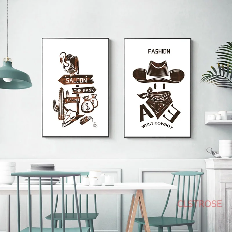 Скандинавский стиль индивидуальный ковбойский холст в западном стиле