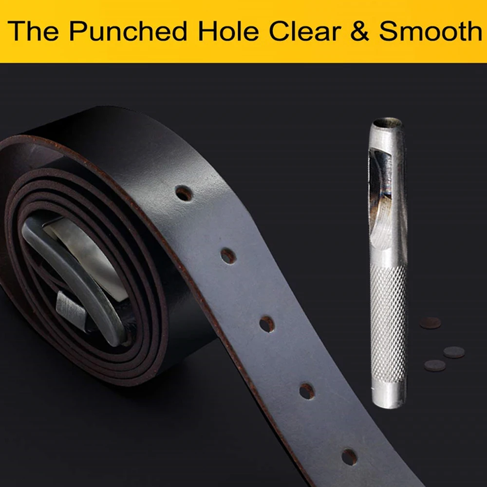 

Leathercraft Tool Set Punching Leather Hole Punch Round Steel Craft Hollow Hole Punch Metal Gaskets Rubber Leather Tools 3-19mm