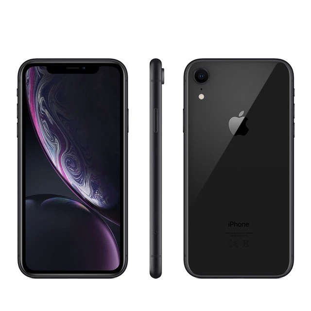Черный Разблокированный Apple iPhone XR | 6," жидкий retina полностью ЖК-дисплей 64 Гб/128 ГБ/256 ГБ rom 4G Lte Apple смартфон - Цвет: Черный