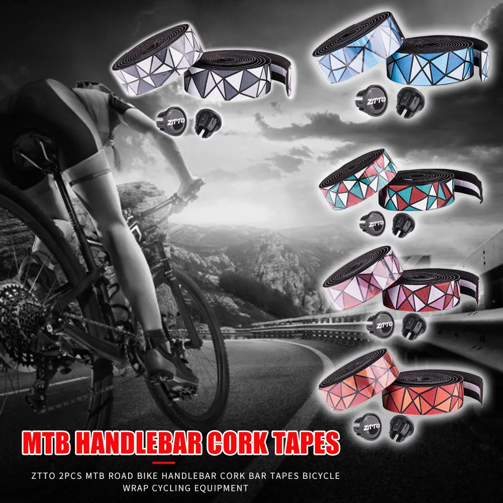 

1 Pair MTB Bike Handlebar Cork Tape Soft PU EVA Bicycle Bar Shockproof Tapes Wrap Belt with 2 Bar Plug Bicycle Accessories