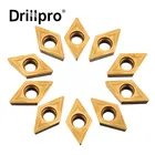 Карбидная вставка Drillpro 10 шт.компл., DCMT070204 YBC251 для SDNCN1010H07 SDNCN1212H07, держатель токарного инструмента, токарный станок, режущий инструмент с ЧПУ