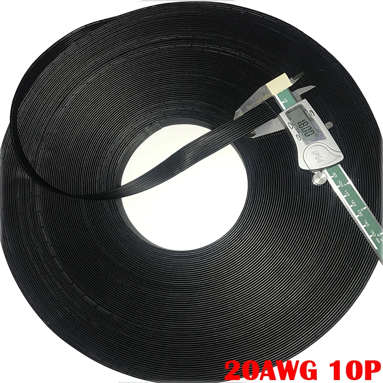 Изгибающий защищенный провод медный провод 20AWG 10P 22AWG 14p силиконовый кабель параллельная линия сильная проводимость провода 5 м DIY линия