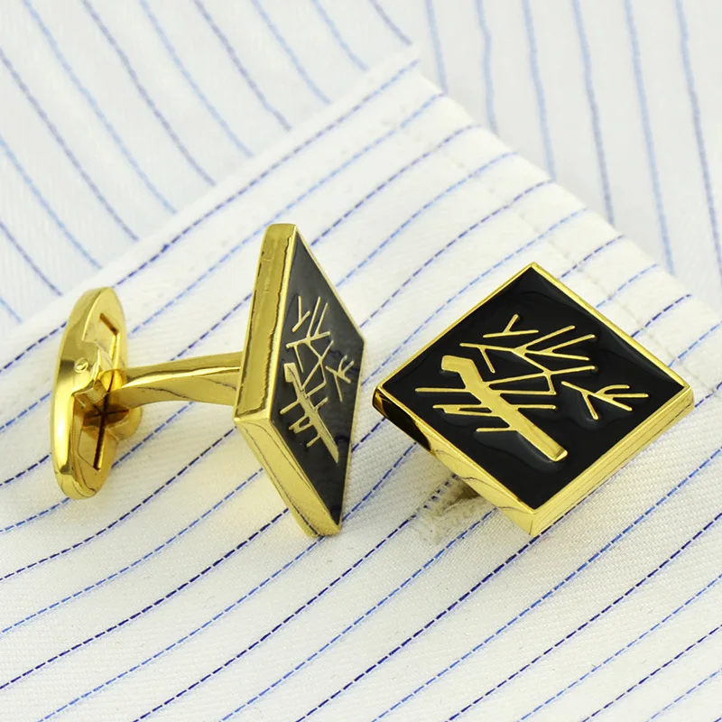 JHSL брендовые Модные мужские ювелирные изделия золотого цвета Медные Квадратные