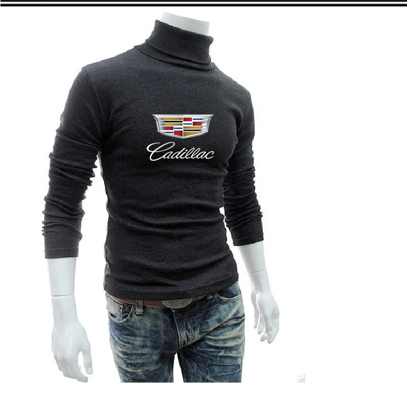 

Cadillac car LOGO autumn and winter 2021 men's sweater high collar solid color casual simple slim brand knitted pullover