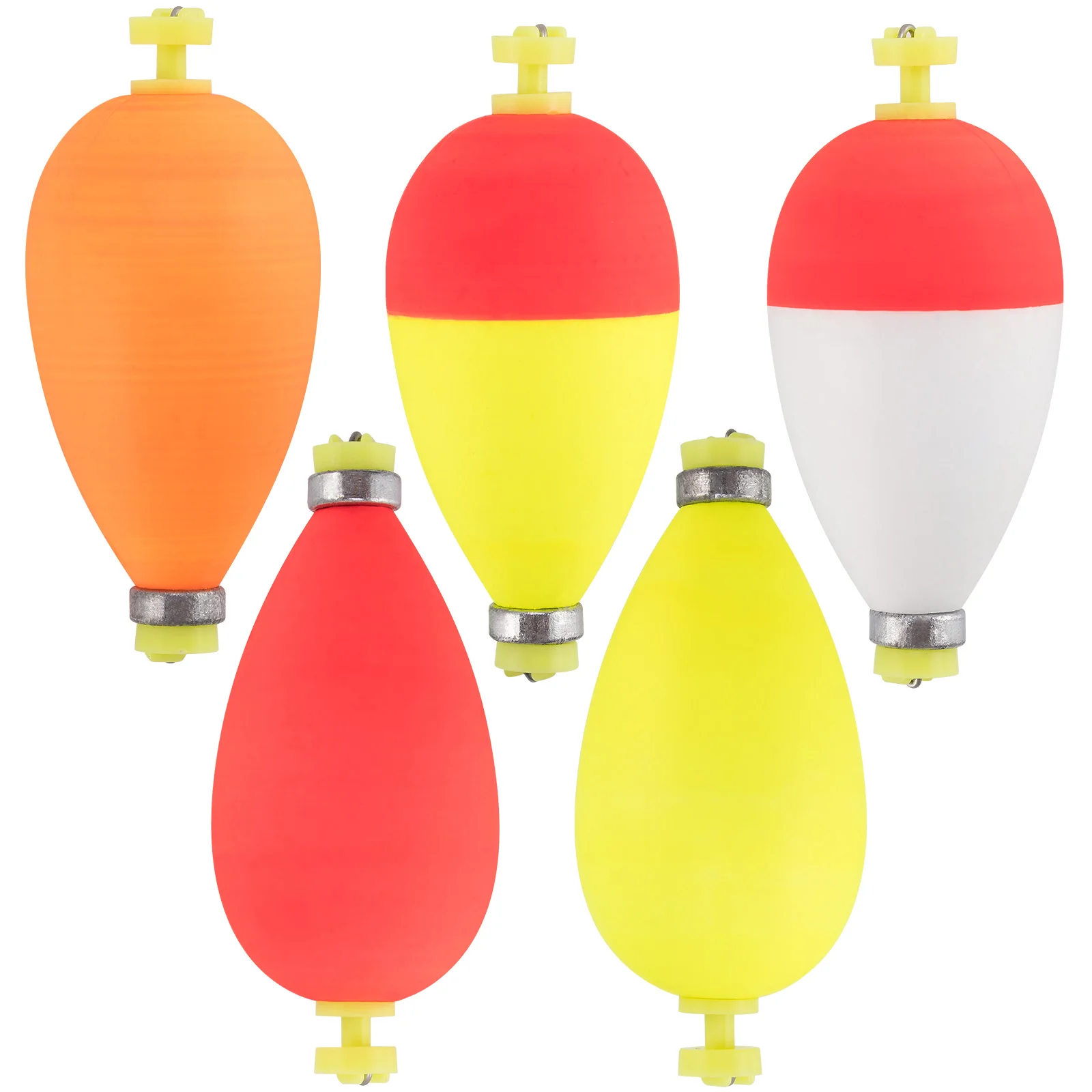 Dr.Fish 10pcs Fishing Foam Float Set Buoy Bobber Weighted EVA  Foam Oval Shape Fishing Tackle Accessories for Bass Trout