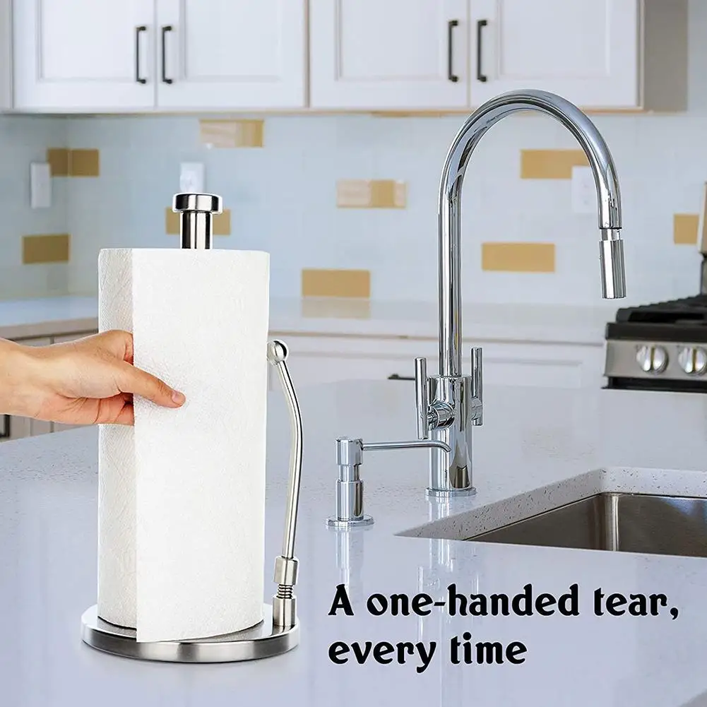 

Paper Towel Vertical Bracket Steel Kitchen Roll Holder European Kitchen Stylish And Simple Round Beads And Spring
