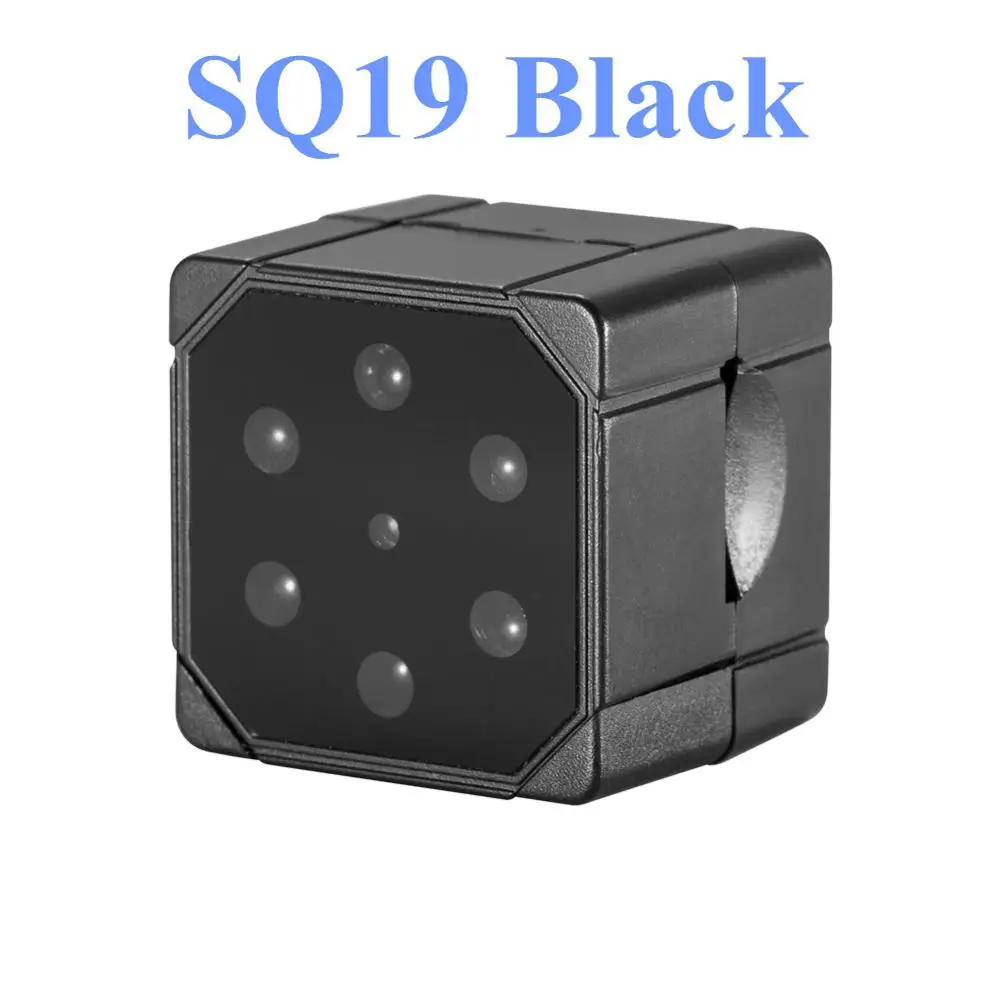 SQ19 Black Мини-камера SQ11 SQ13 SQ16 SQ19 1080P с сенсором, портативная видеокамера для безопасности, маленькая камера с секретом espia, камера с поддержкой TF карты - Цвет: SQ19 Black