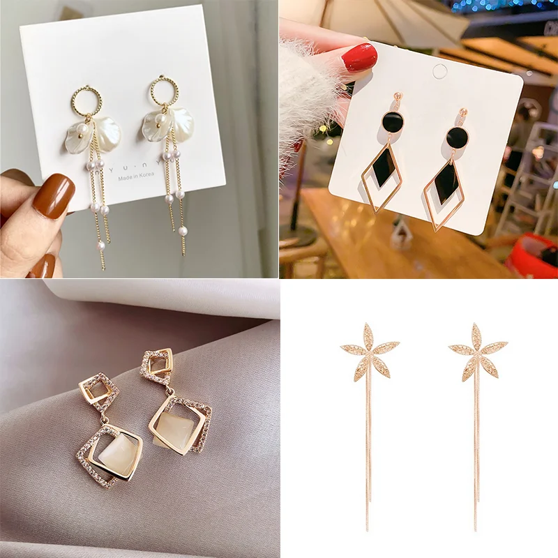 

Светильник изысканные роскошные модные серьги с кисточками из циркония, металлические длинные цепи, модные дизайнерские серьги в стиле бох...