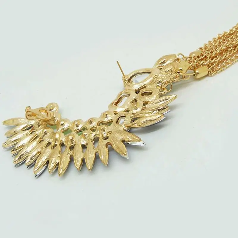 

Boho Long Crystals Tassels Ear Cuff Earring Full Rhinestone Big No Pierced Clip Crawler Studs Women Fashion Jewelry E56A
