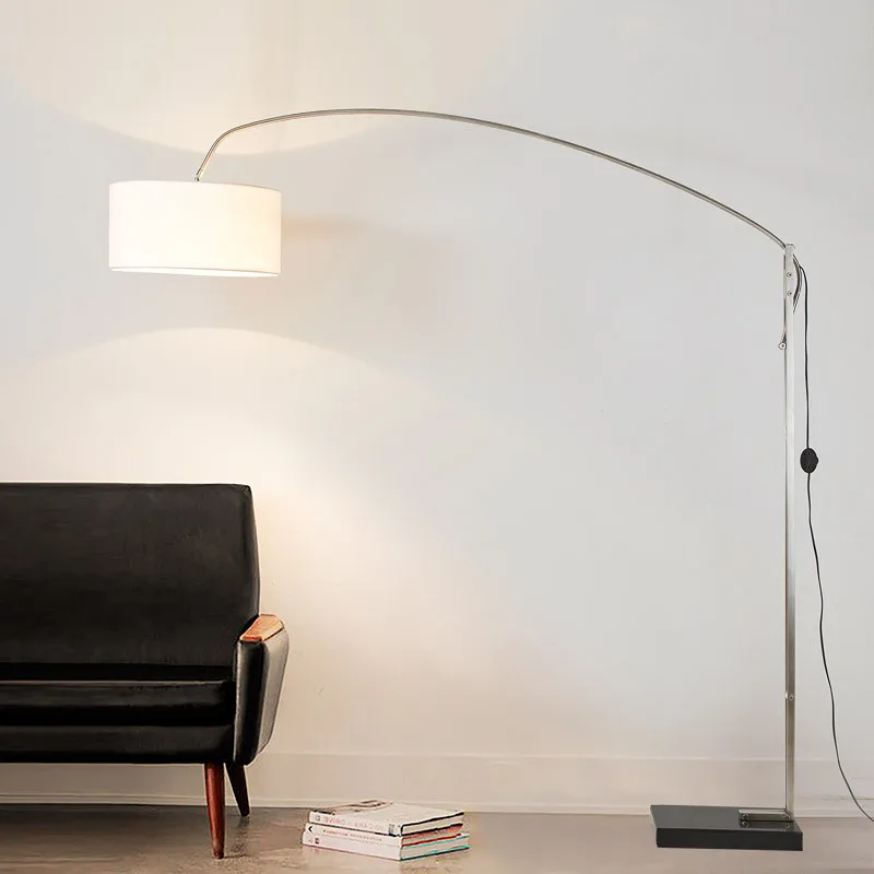 

American style fishing lamp fashionable bedroom living room floor lamp Nordic simple cloth fishing lifting adjustable floor lamp