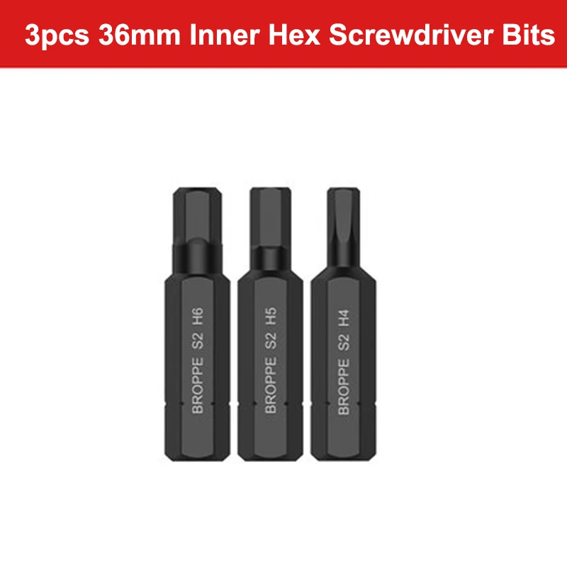 

3Pcs Hex Head Allen Wrench Drill Bit Set 36mm Black Mini Hex Bit Set S2 Steel Mangetic Hex Key Phillips Screwdriver Bits