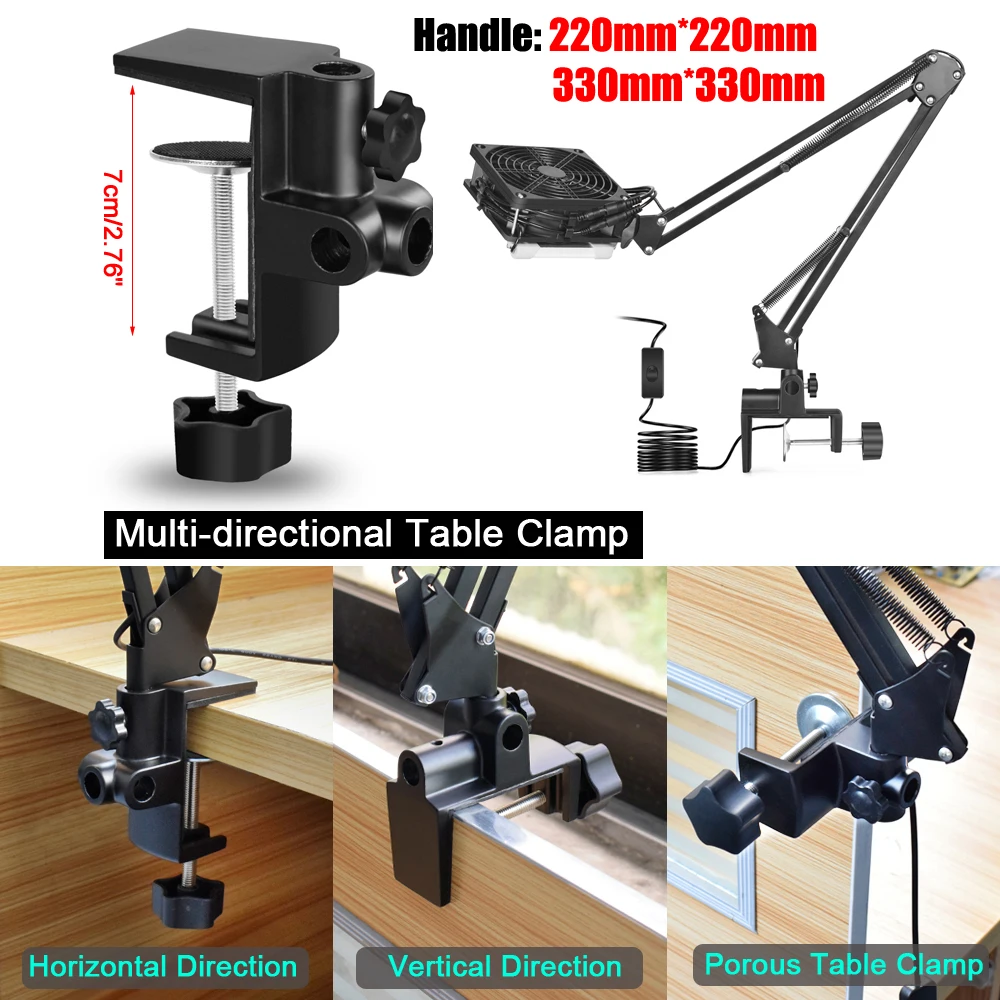 

NEWACALOX EU 220V Welding Fume Extractor with Energy-saving Lamp Table Clip Welding Maintenance Auxiliary Tools Soldering Tool