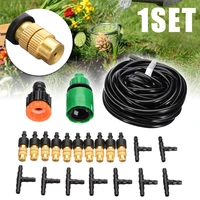 mayitr 16ft garden misting cooling system patio water mister nozzles mist sprinkler hose spray head water connection kit