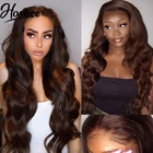 Парики из 250% коричневых человеческих волос, прямые парики #2, цветные парики из человеческих волос на сетке спереди для черных женщин, предварительно выщипанные бразильские парики без повреждений