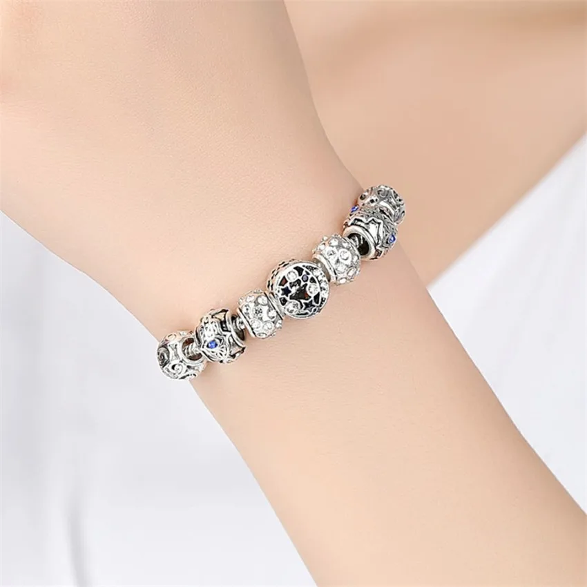 Браслеты и браслеты attrtto с серебряными звездами хамсой для женщин ювелирный