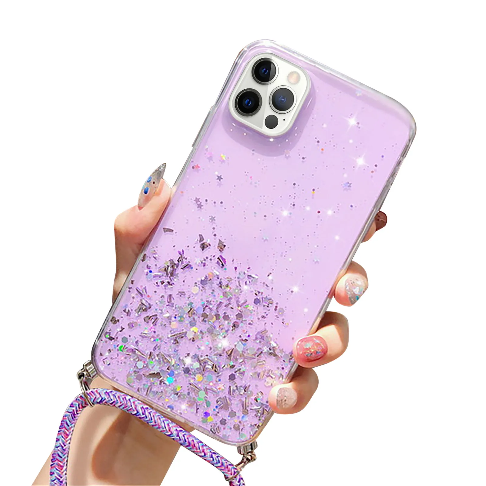 Новинка 2020 Модный Цветной чехол для телефона с блестками и бриллиантами