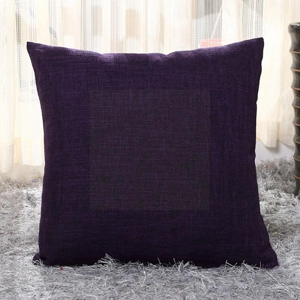

45*45cm double-sided linen pillowcase home decoration sofa pillowcase color cover square pillowcase cafe modern cushion R5N6