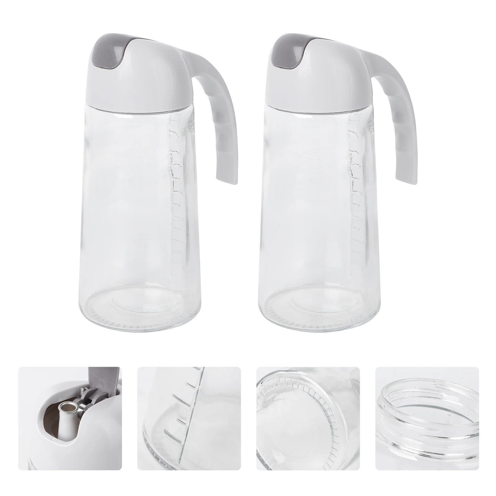 

2Pcs Condiment Oil Bottle Vinegar Cruet Soy Sauce Container 630ml Oil Dispenser