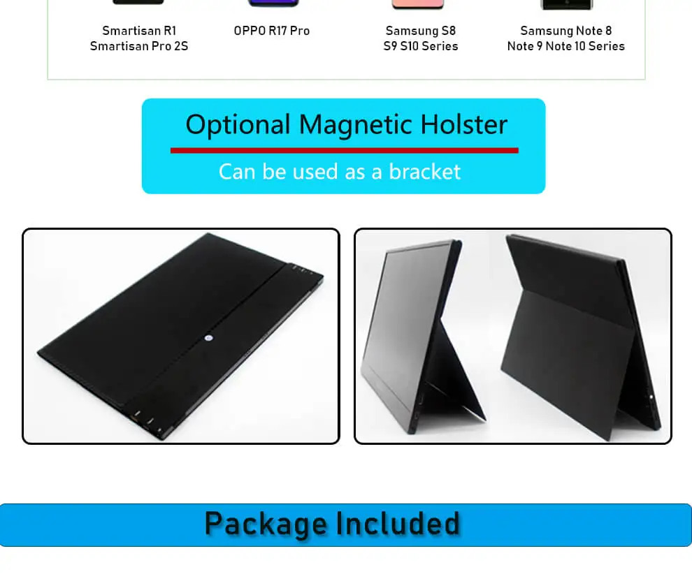 13," 15,6" 1080P HDR портативный монитор HDMI USB C Дисплей для ПК, ноутбука, телефона, PS4, переключатель, xbox HD ips экран игровой монитор