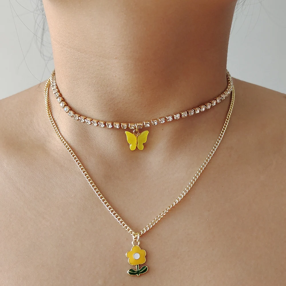Женское ожерелье с подвеской-бабочкой в стиле хип-хоп | Украшения и аксессуары