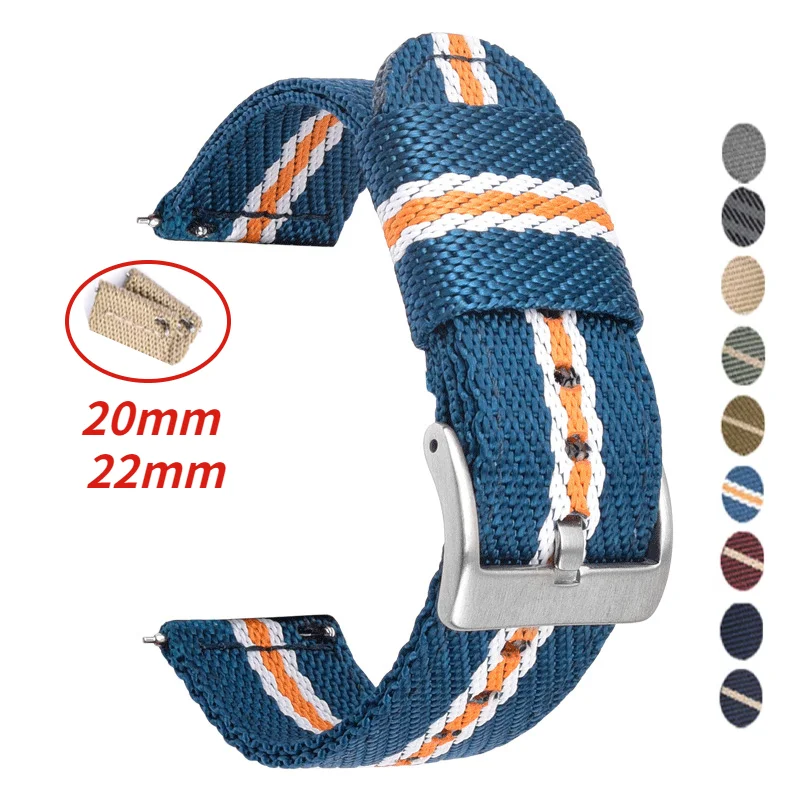 

Quick Release 20 22mm Nylon Strap for Samsung Galaxy Watch 4/4 Classic Watch 3 Band for Huawei Watch GT2 Sport Watch Replacement