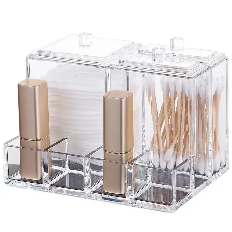 Акриловый косметический Органайзер коробка для хранения ватных палочек губной