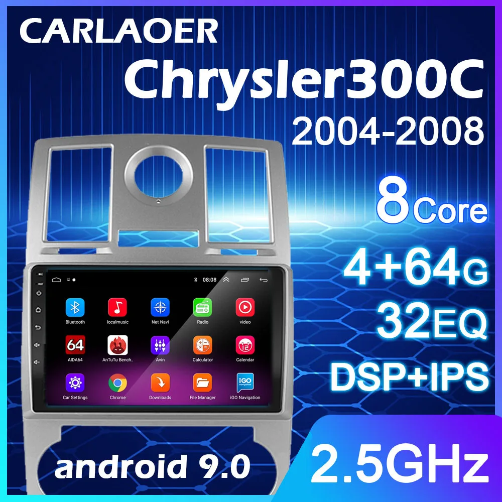 8 ядерный Автомобильный мультимедийный радиоприемник Android 9 0 для Chrysler Aspen 300C 2004 2005