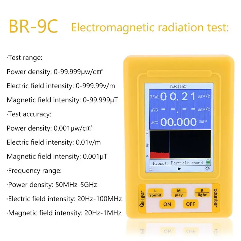 BR 9C 2 в 1 Ручной Портативный цифровой EMF измеритель электромагнитного излучения
