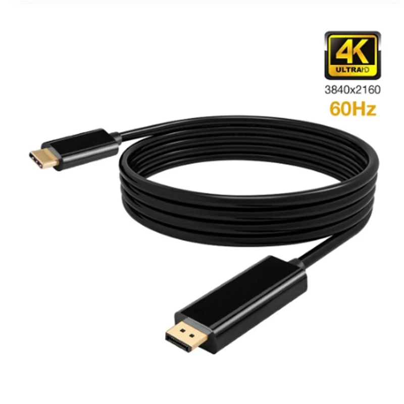 

1.8M USB C to Display Port Cable (4K@60Hz) USB 3.1 Type C to DP 4K HDTV Adapter for Galaxy S9 Huawei