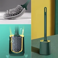 silicon toilet brushes with holder set rubber long handled toilet cleaning brush wall mounted modern bathroom accessories
