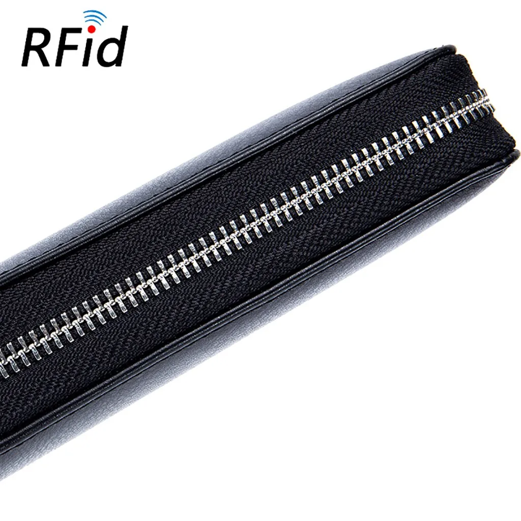 Кожаный RFID блокирующий держатель для кредитных карт мужской Противоугонный дорожный паспорт Длинный кошелек женский деловой ID держатель 36 бумажник для карт