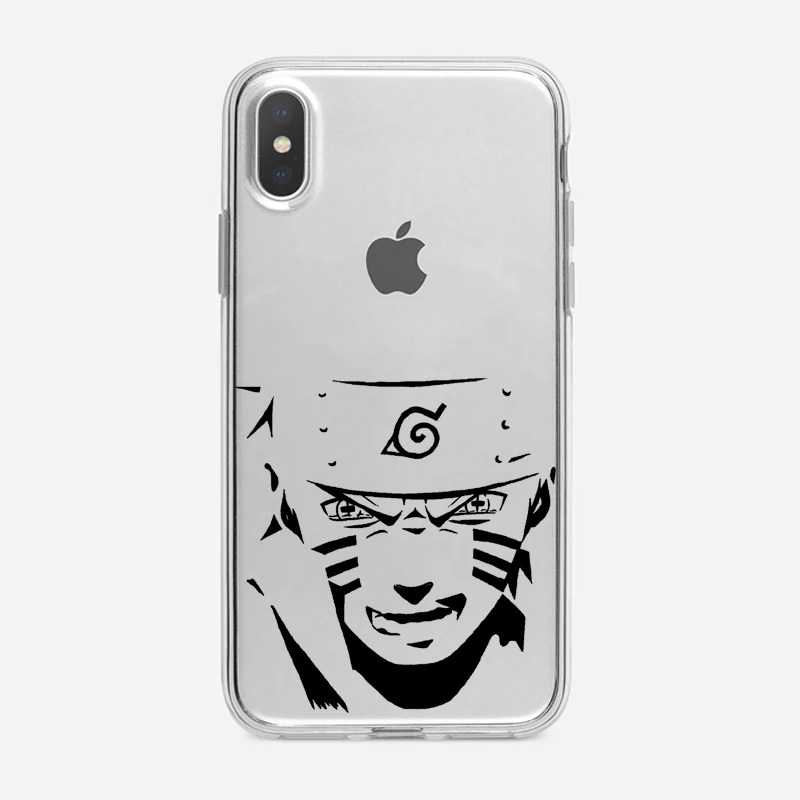 

Naruto Cute Cartoon Japanese Anime Sasuke silicone Transparent Phone Case For iphone 6S 6 7 8 plus XS X XR 11 12 Pro MAX Cover