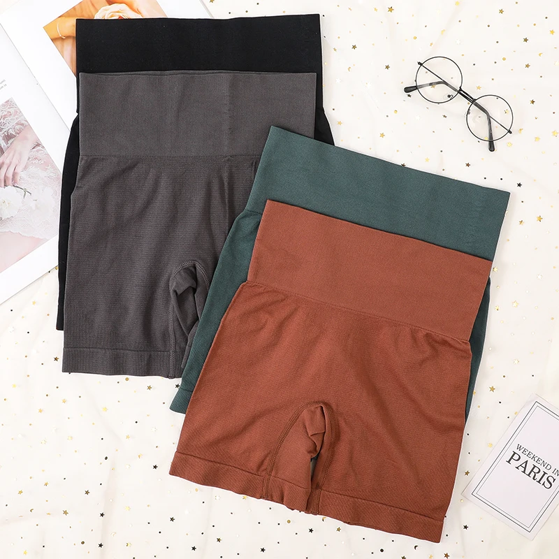 Спортивные бесшовные шорты женские безопасные короткие штаны с высокой талией