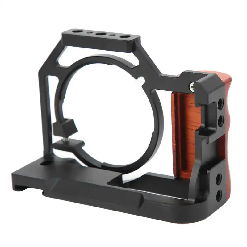 Цена Держатель для камеры YELANGU для фотосъемки Sony, клетка с деревянной ручкой, крепление с отверстием для установки холодного башмака, микрофон, з...