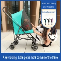 folding teddy doggy cart outside cat pet cart carrier for dogs outdoor light cat and dog small transportation dog accessories