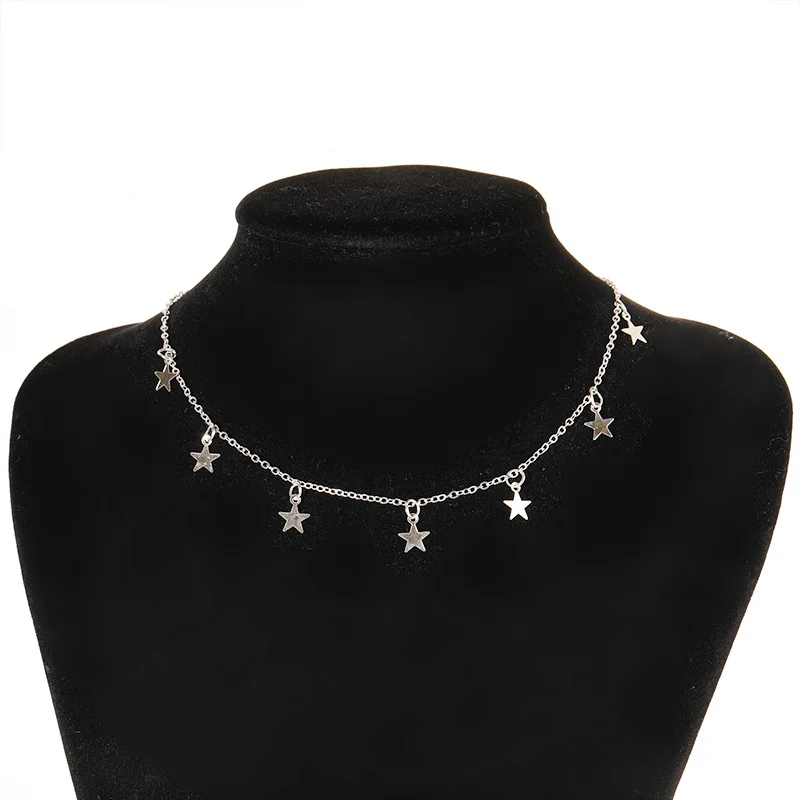 

Fashion simple temperament five-pointed star pendant necklace women's wedding party jewelry Valentine's day gifts wholesale