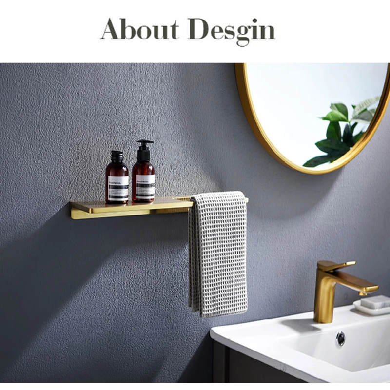 1 шт Комплект полок для ванной комнаты из твердого цинкового сплава держатель