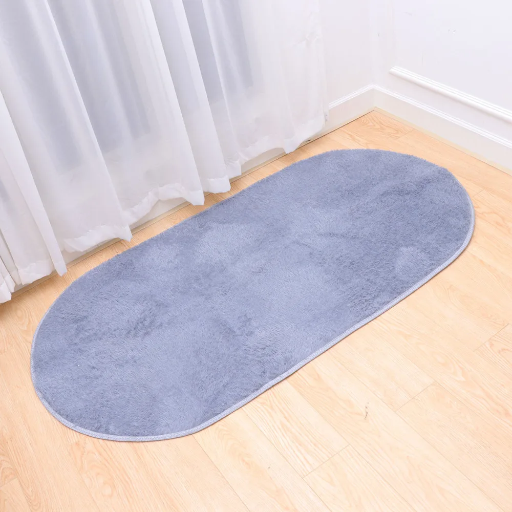 

80x160cm Bedroom Carpet Floor Mat Living Room Carpet Hotel Short Plush Floor Mat Floor Mat Carpet (Grey)