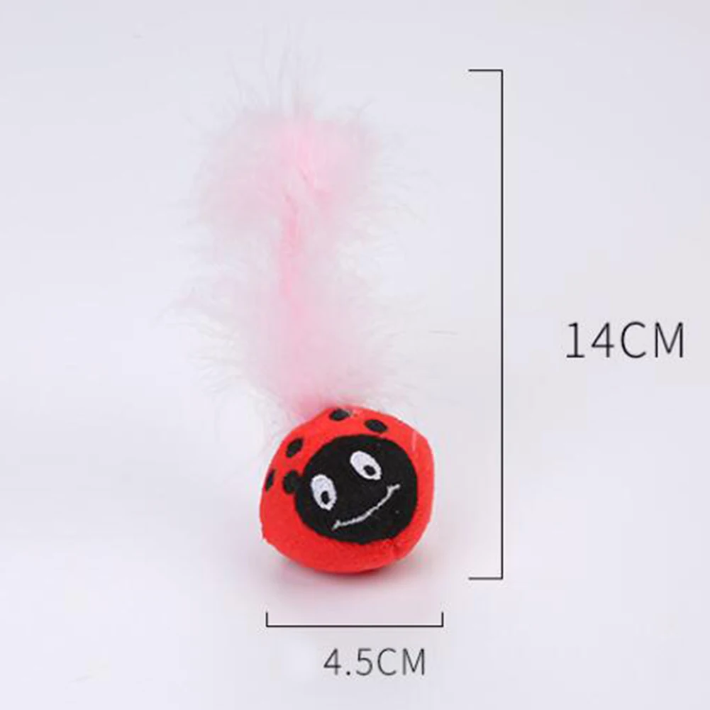 

Delicate Cat Toy Feathers Plush Ball Toy Kitten Cartoon Frog Pig Plush Ball Feather Catmint Cats Kitten Teaser Interactive Toy
