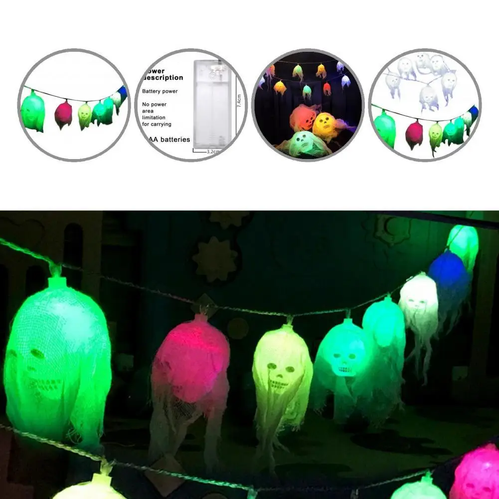 

Яркая гирлянда в форме черепа, 2 цвета, 1 комплект