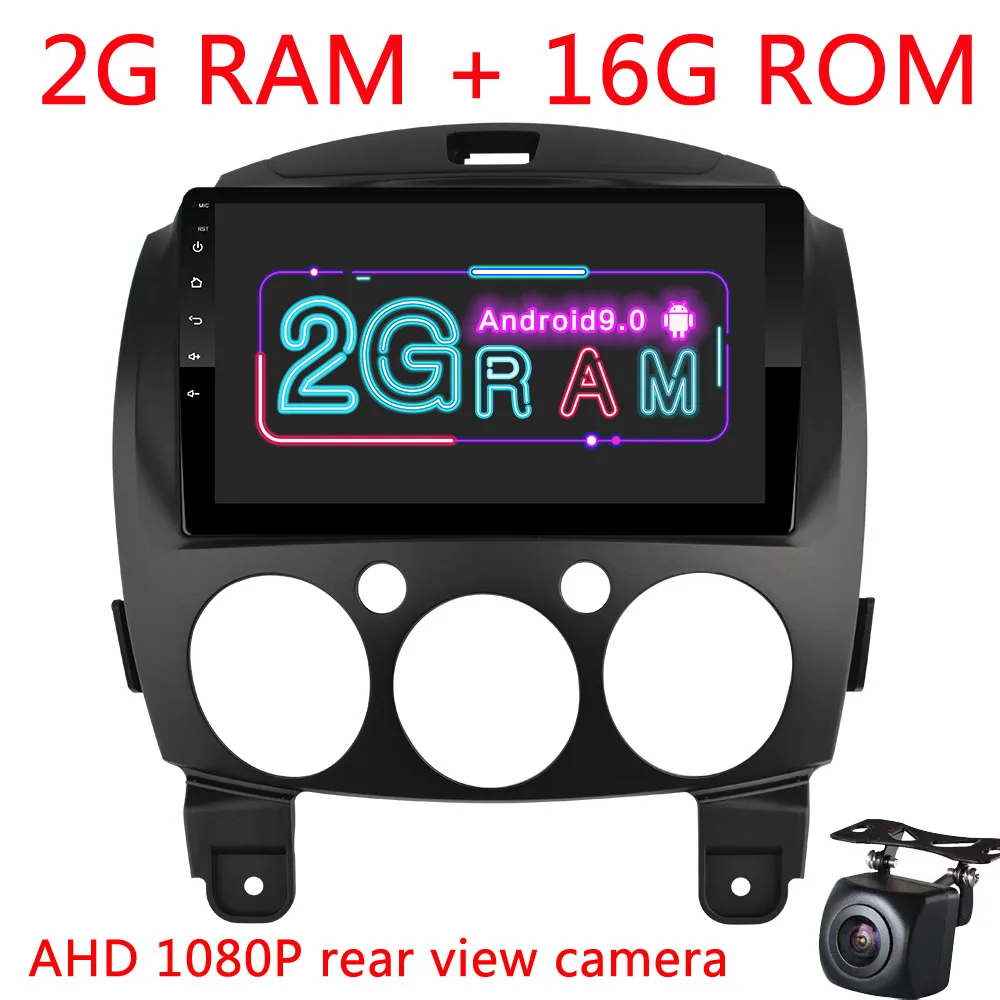 2G-16G-CAM Android 9,0 автомобильный gps-навигатор для Mazda 2 Jinxiang DE Third generatio 2007 2008 2009 2010 2011- Автомобильный Радио мультимедийный плеер - Цвет: 2G-16G-CAM