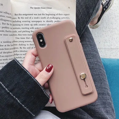 T8 Чехол-держатель для телефона ярких цветов для iphone 7, чехол для iphone 11 X XS max XR 6 6s 7 8 plus, цветной мягкий чехол на запястье из ТПУ - Цвет: T8