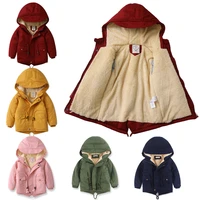 4 13year children winter fleece outdoor jackets girls hooded warm kids boy windbreaker spring autumn casual coats clothing