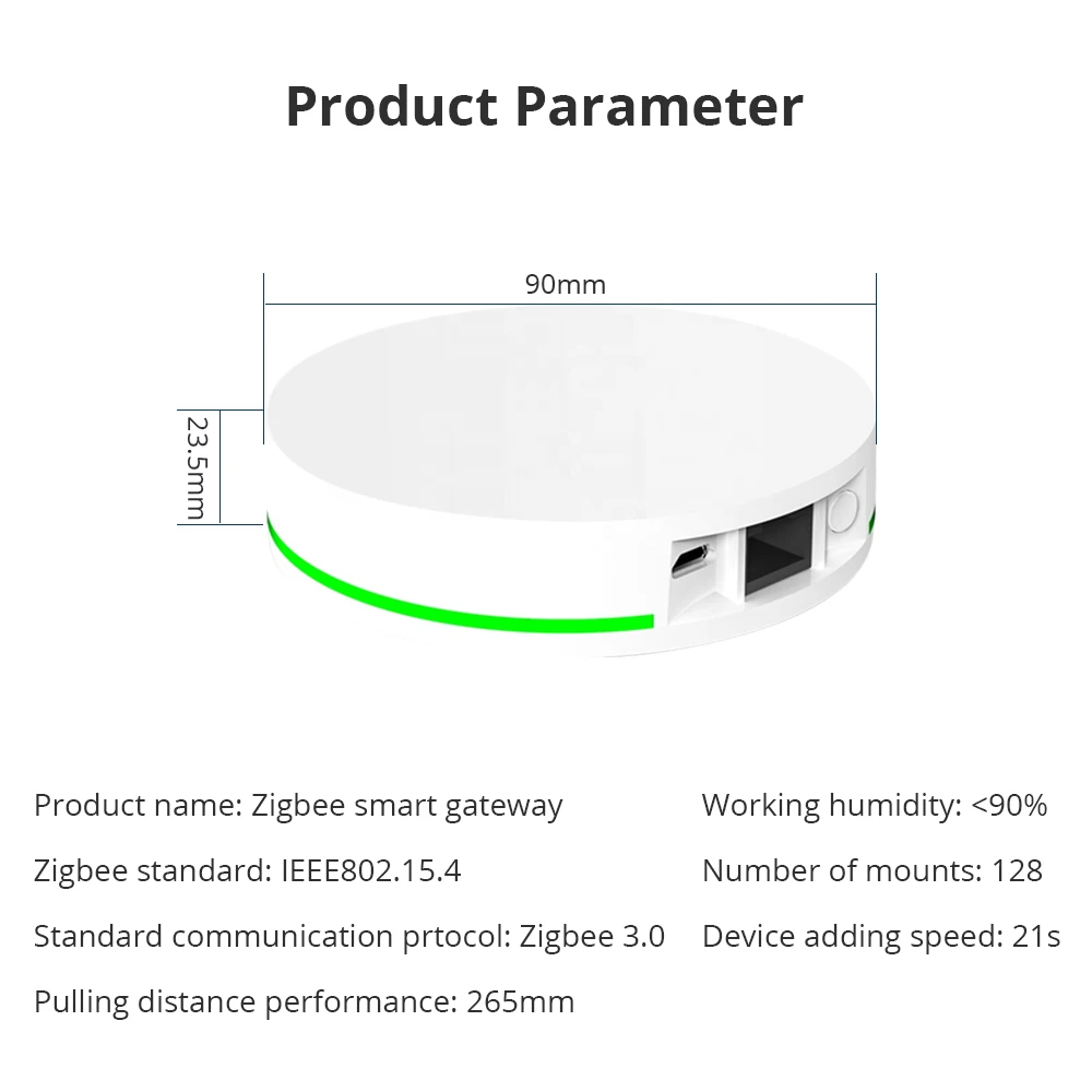 Шлюз Zemismart Tuya Zigbee с сетевым кабелем проводное соединение Alexa Google Home дистанционное